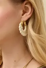 Spartina Wicker Hoop Earrings White