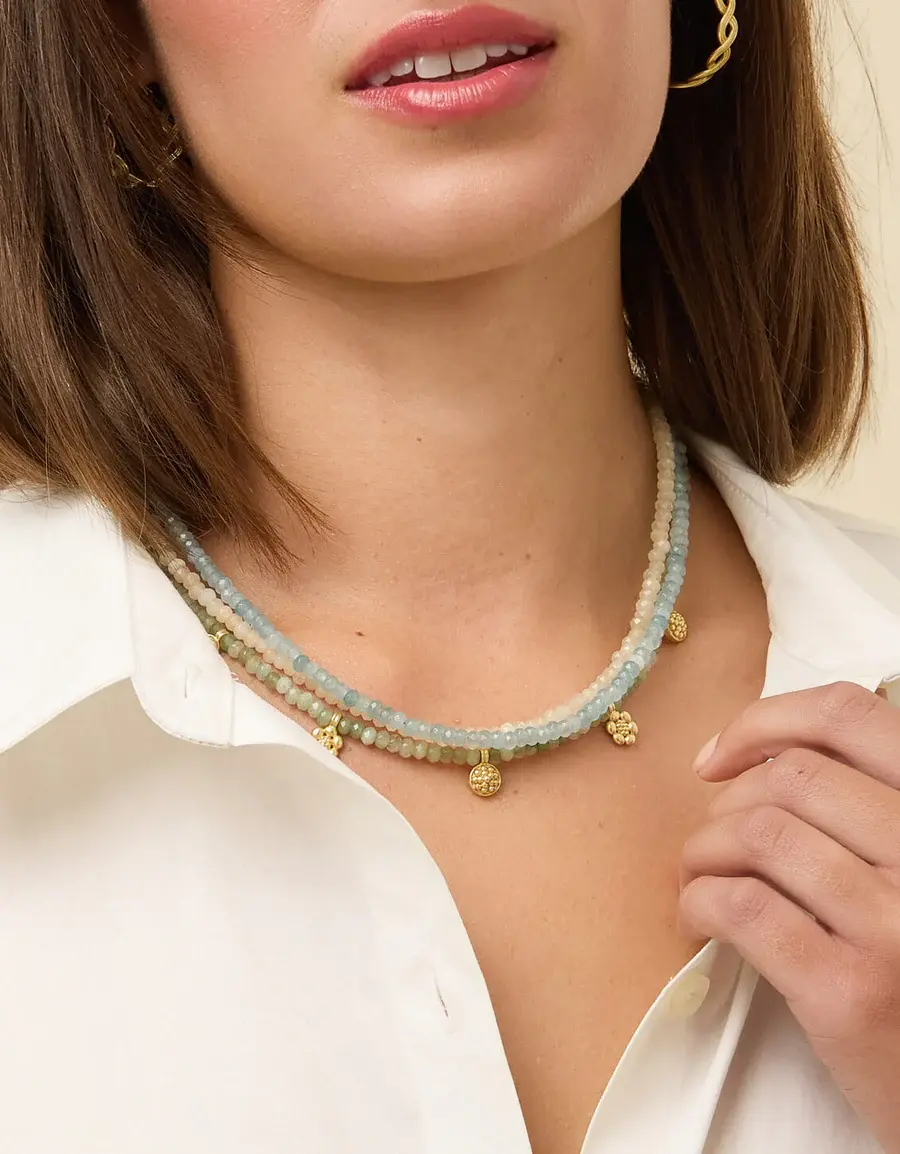 Spartina Louisa Necklace 16" Blue/Green