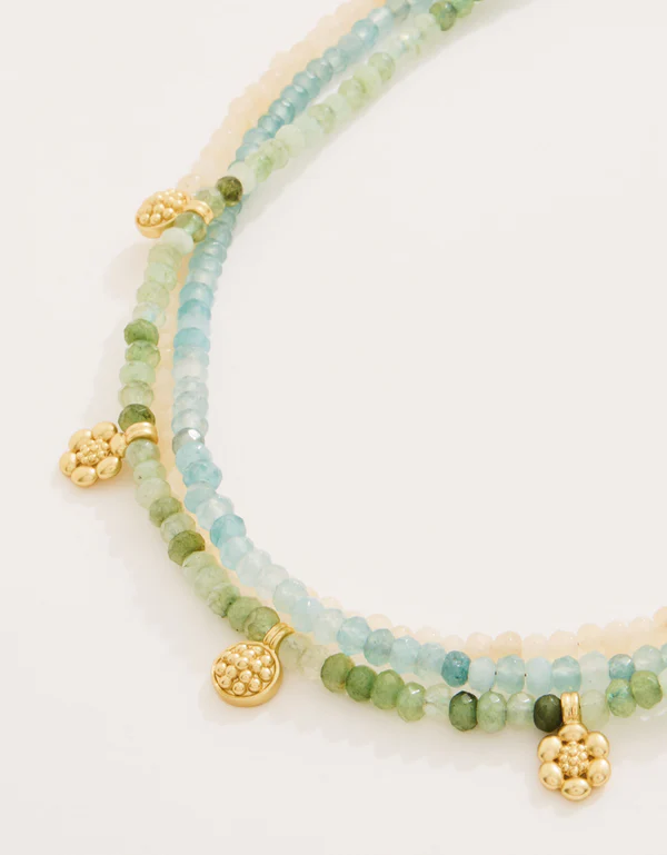 Spartina Louisa Necklace 16" Blue/Green