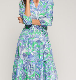 Vilagallo Flora Dress Verde Azul