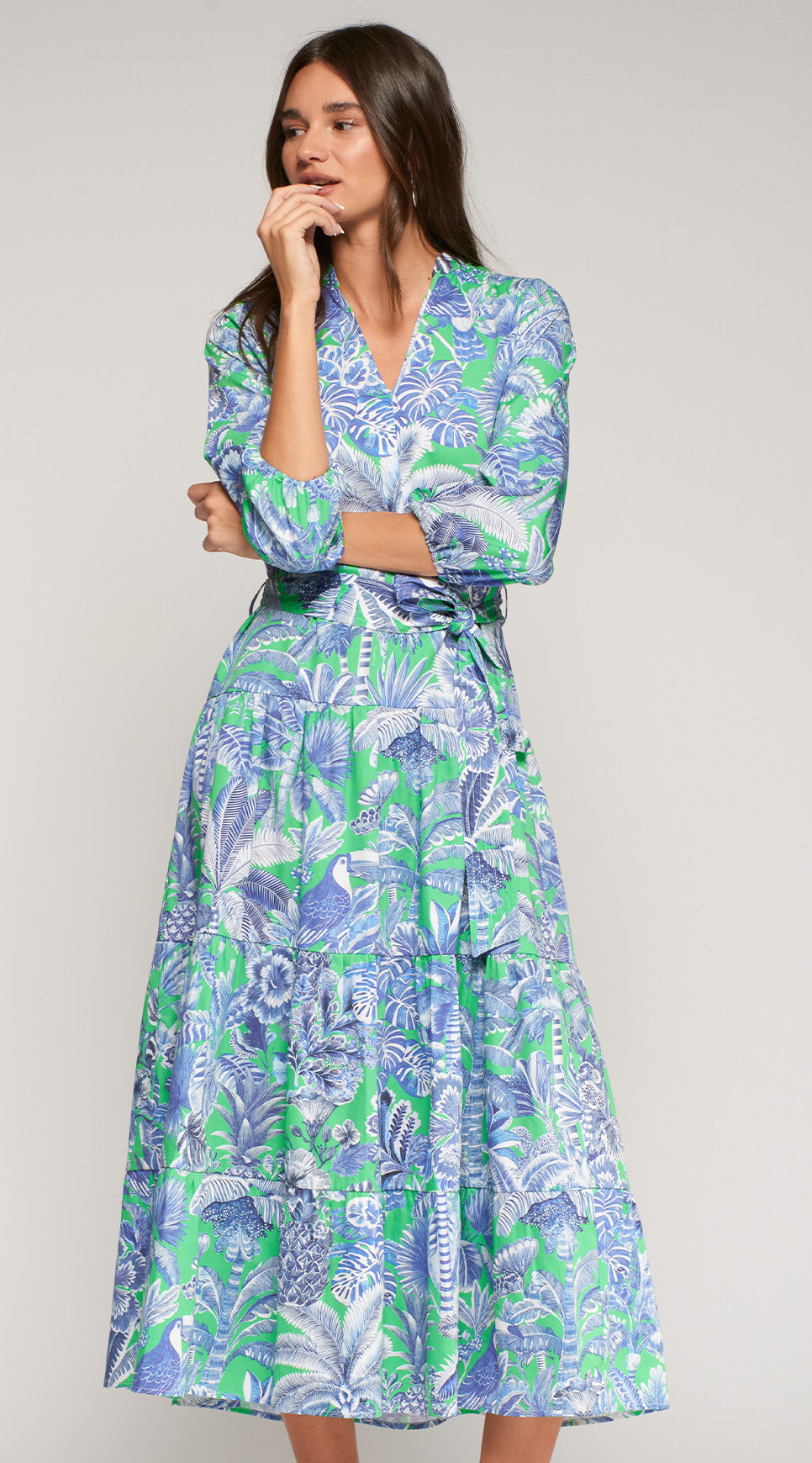 Vilagallo Flora Dress Verde Azul