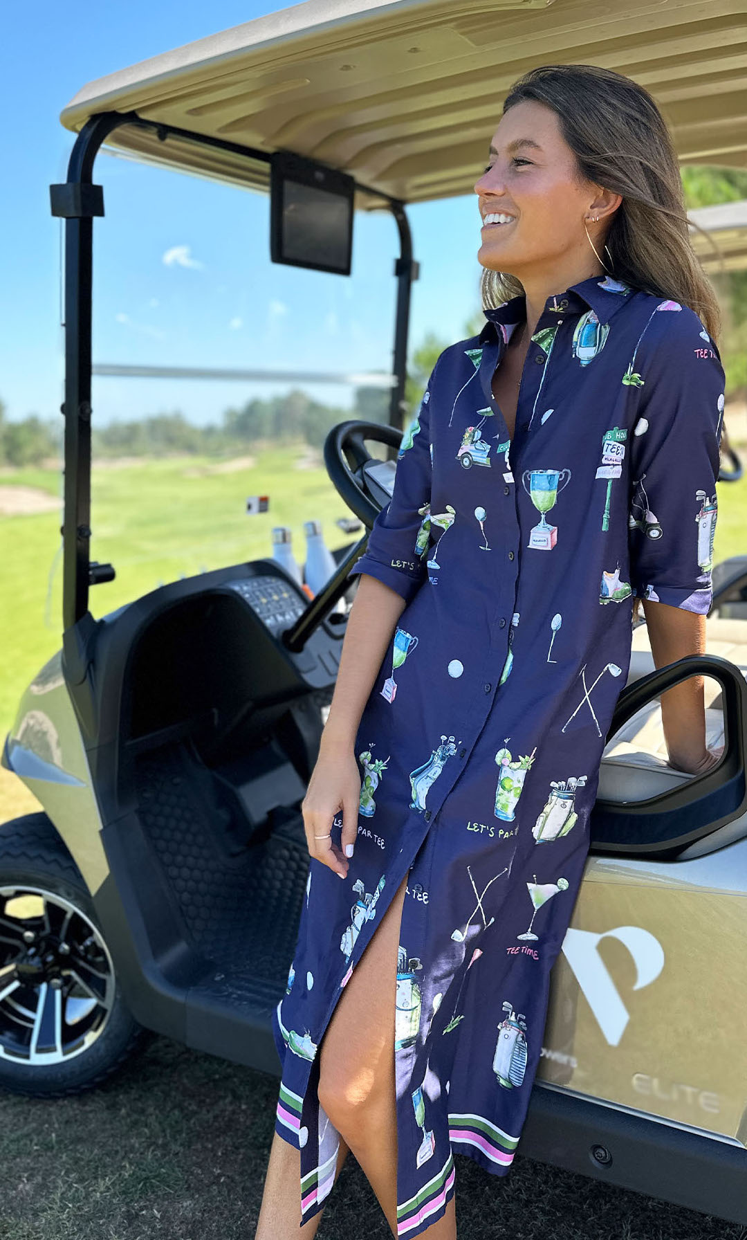 Vilagallo Isota Dress Golf Par Tee Navy