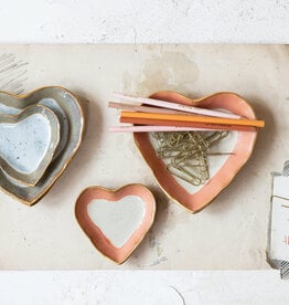 Stoneware Heart Dish Set of 2