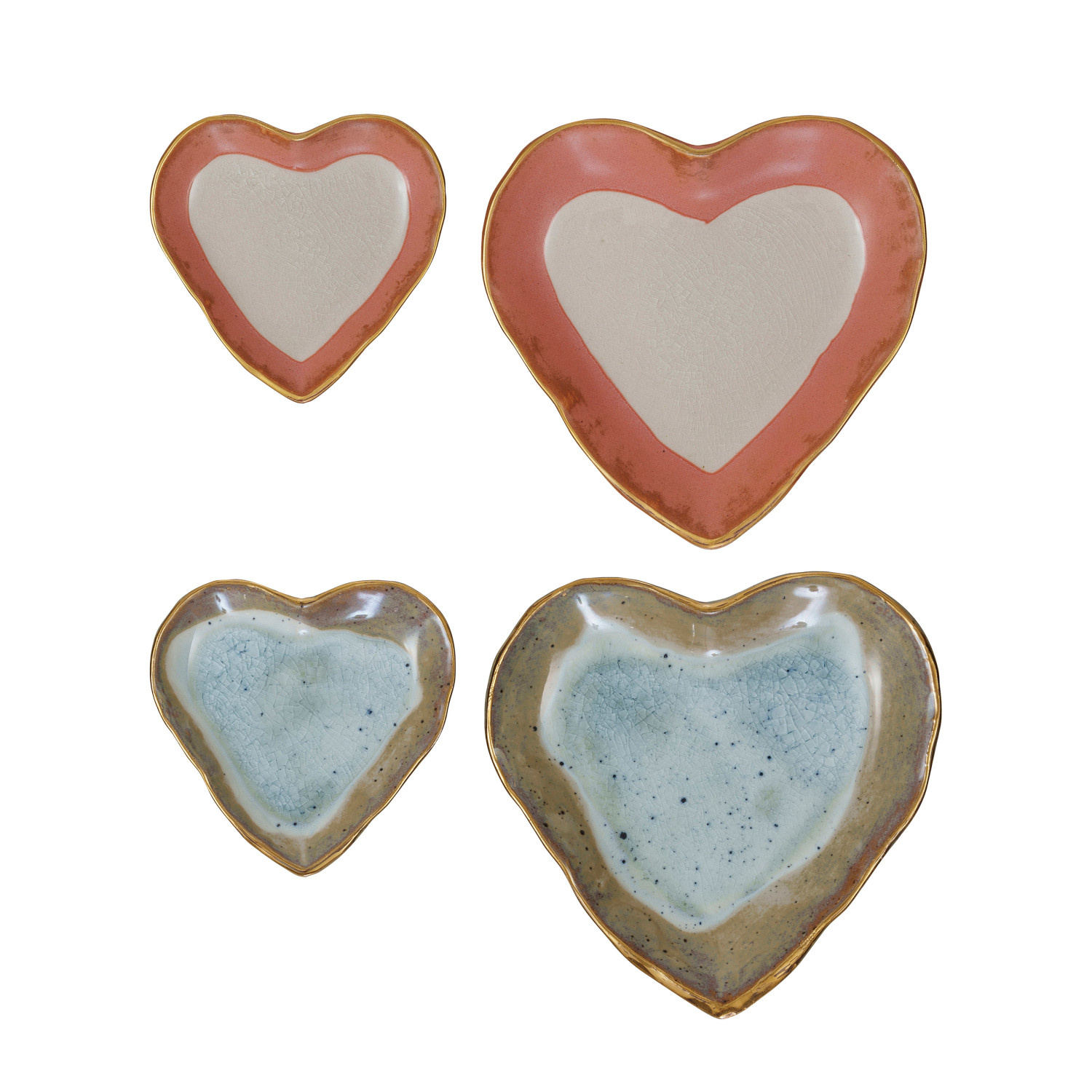 Stoneware Heart Dish Set of 2
