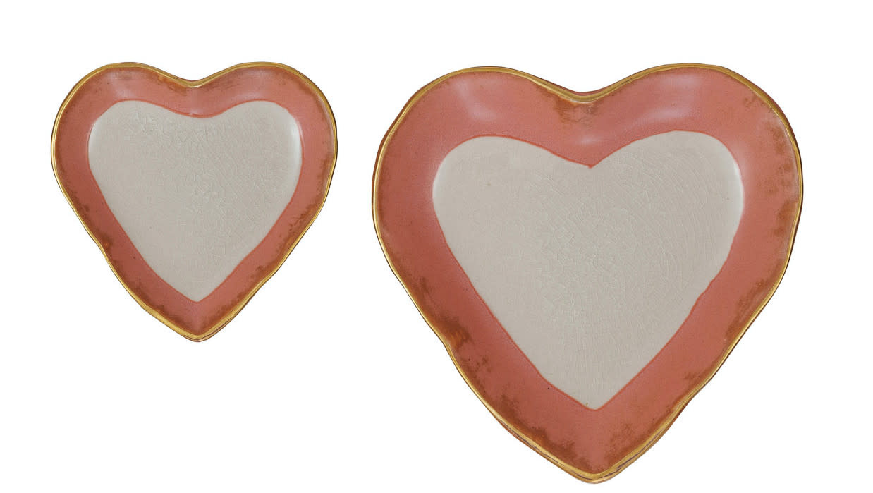 Stoneware Heart Dish Set of 2