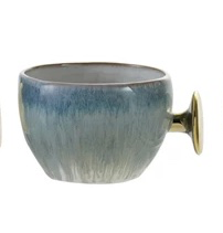 12 oz. Stoneware Mug with Gold Handle