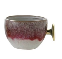 12 oz. Stoneware Mug with Gold Handle
