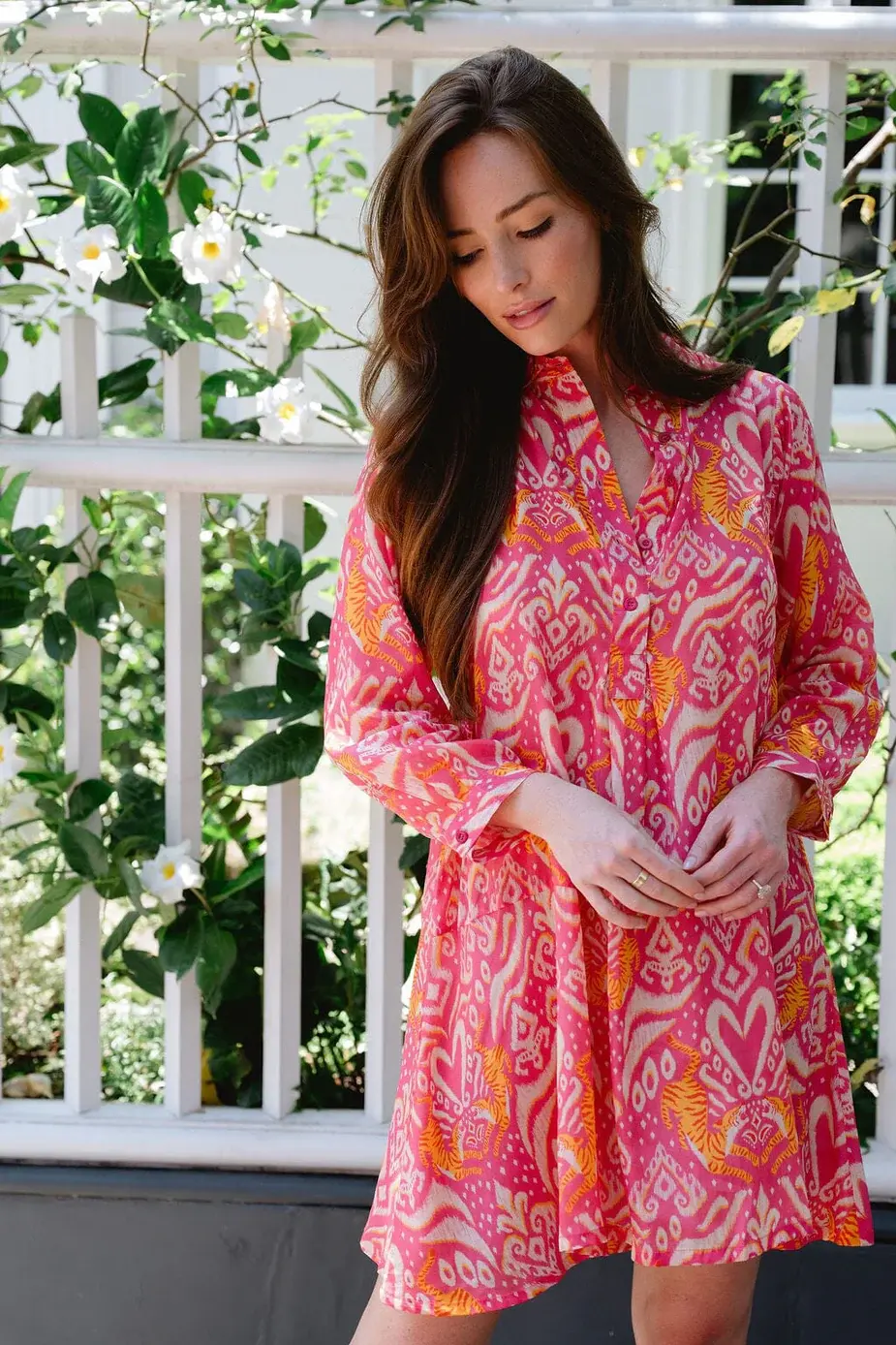 Briton Court Margot Dress Ikat Tiger