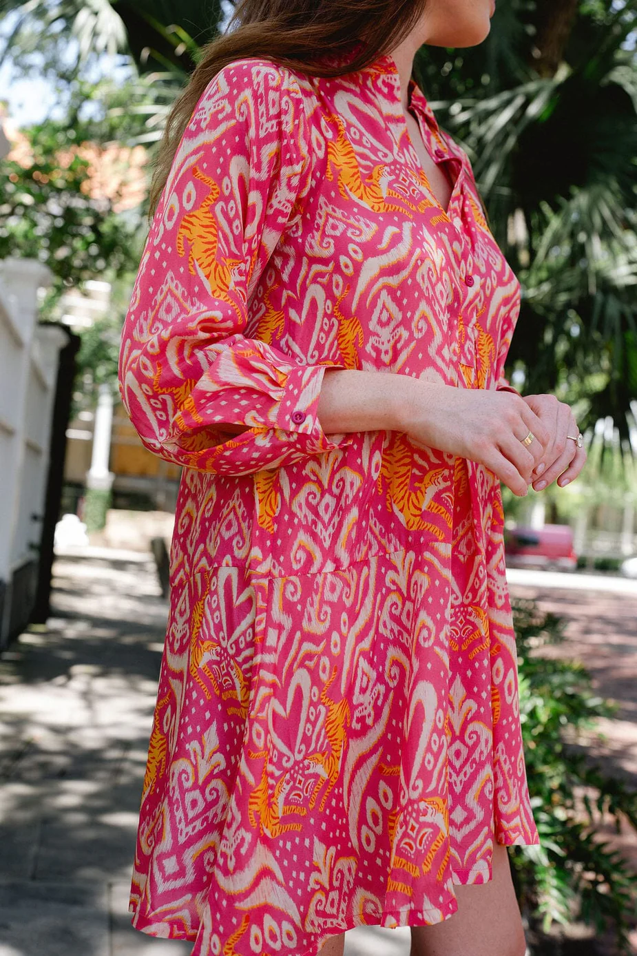 Briton Court Margot Dress Ikat Tiger