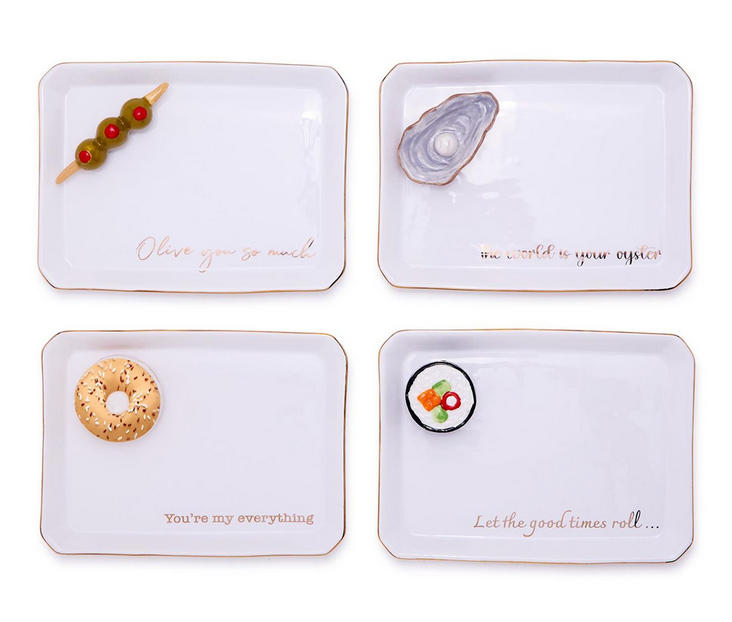 Two's Company Food Themed Trinket Tray