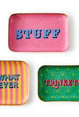 Two's Company Metal Trinket Trays w/ Sayings