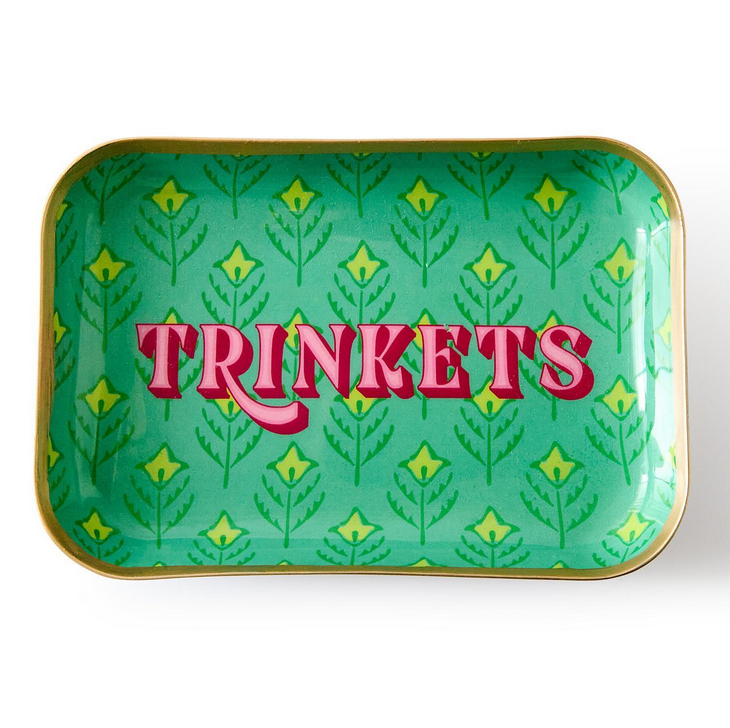 Two's Company Metal Trinket Trays w/ Sayings