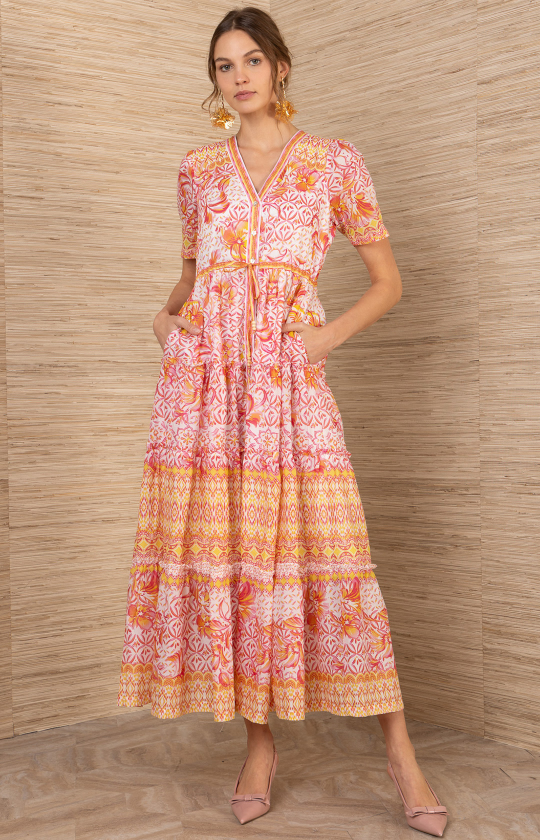 Hale Bob Ruthie Maxi Dress Pink