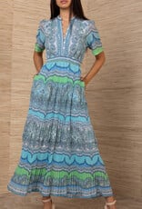 Hale Bob Hale Bob Vale Maxi Dress Turquoise