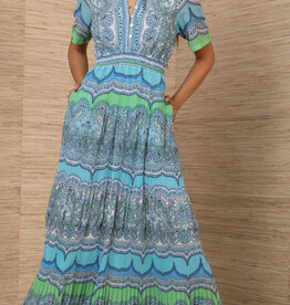 Hale Bob Vale Maxi Dress Turquoise
