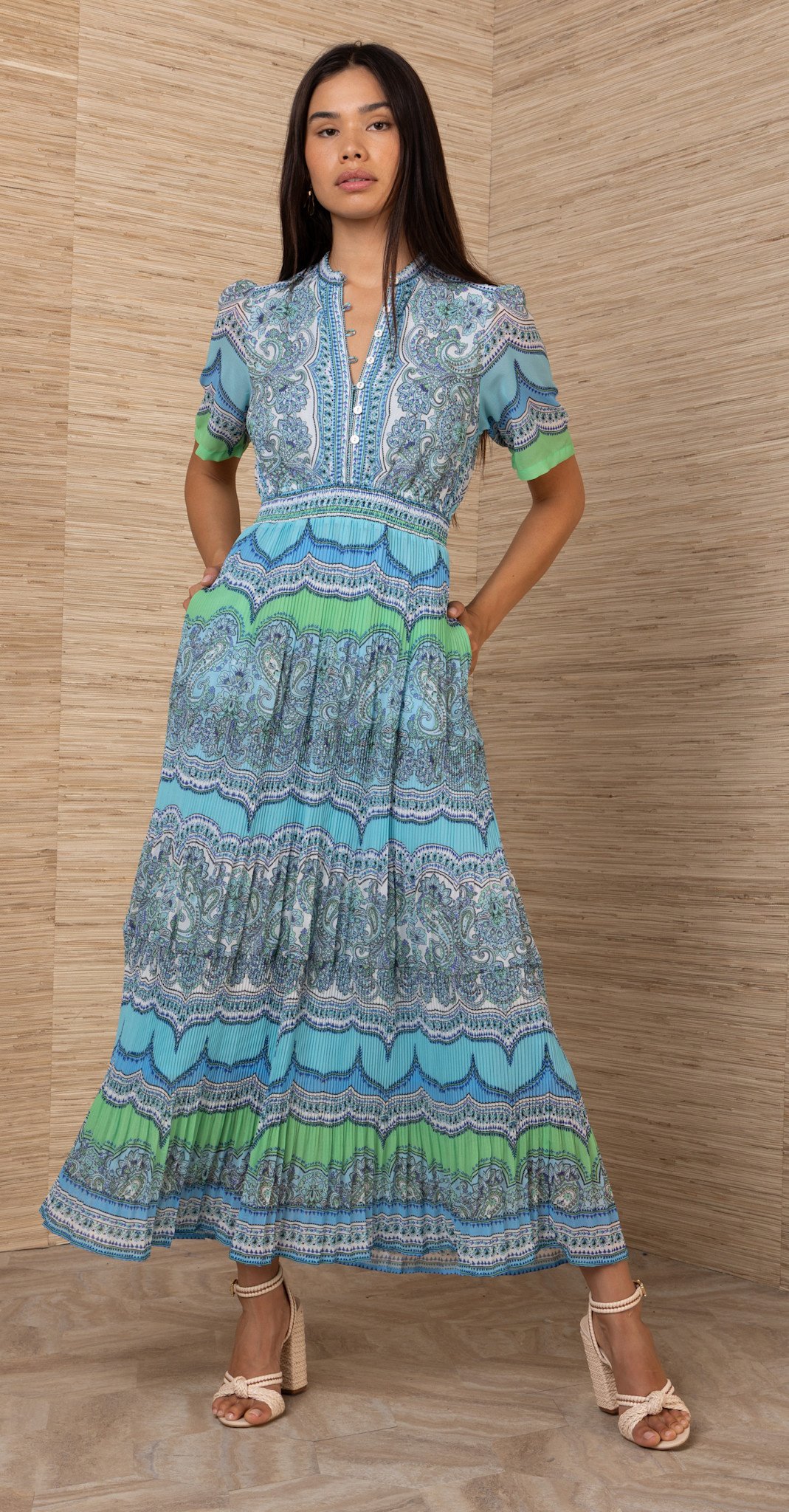 Hale Bob Hale Bob Vale Maxi Dress Turquoise