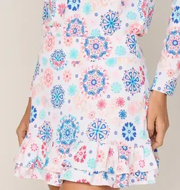 G Lifestyle G Lifestyle Double Ruffle Skort Coral Medallion