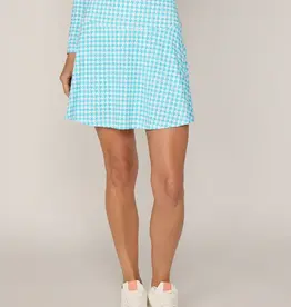 G Lifestyle G Lifestyle Ruffle Skort Turquoise Houndstooth