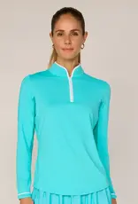 G Lifestyle Quarter Zip Top Caribbean Turquoise