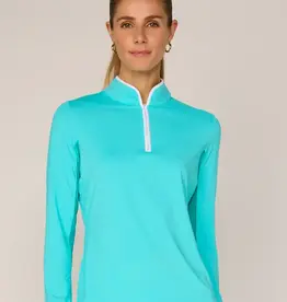 G Lifestyle G Lifestyle Quarter Zip Top Caribbean Turquoise