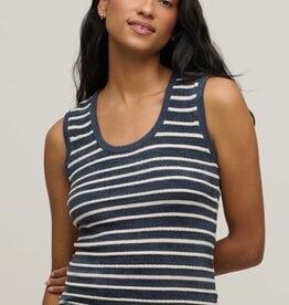 Barefoot Dreams CozyChic Rope Stripe Tank Indigo