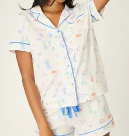 PJ Salvage Parisian Picnic Short PJ Set