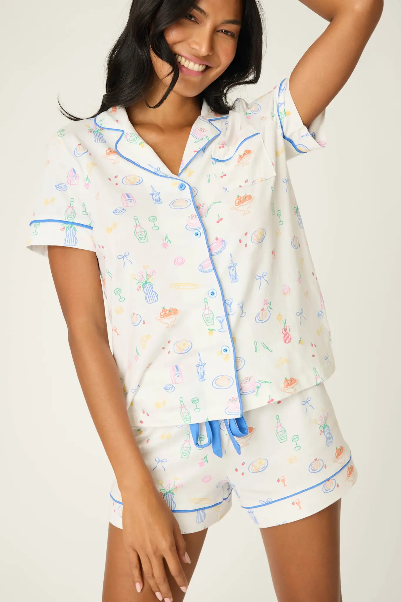 PJ Salvage Parisian Picnic Short PJ Set