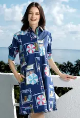 Dizzy Lizzie Chatham Dress Beach Chairs Navy