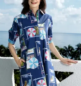 Dizzy Lizzie Chatham Dress Beach Chairs Navy