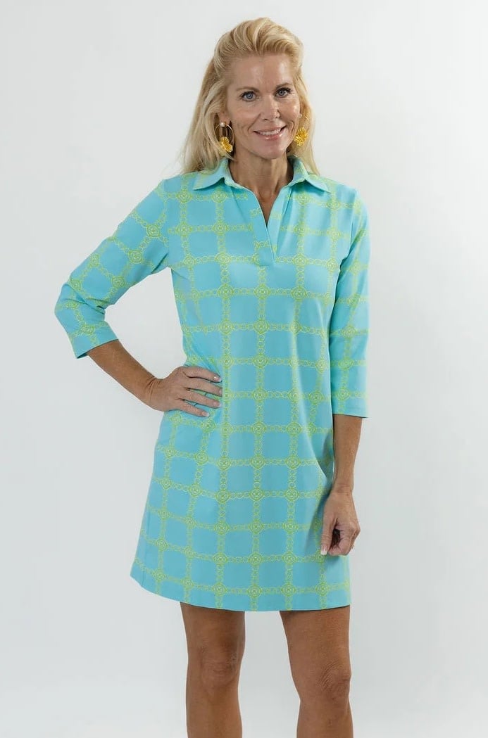 Sailor Sailor Polo Dress Medallion Chain Green