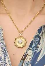 Spartina Medallion Necklace 20" Mother-of-Pearl