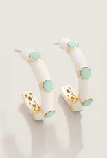 Spartina Clara Gem Hoop Earrings Sea Foam
