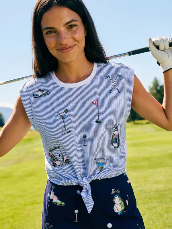 Vilagallo Golf Tee Blue Stripes