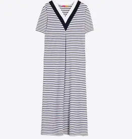 Vilagallo Vilagallo Navy Stripe Maxi Dress