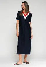 Vilagallo Vilagallo Maxi Dress Contrast V Neck