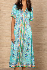 Hale Bob Maverick Maxi Dress Turquoise