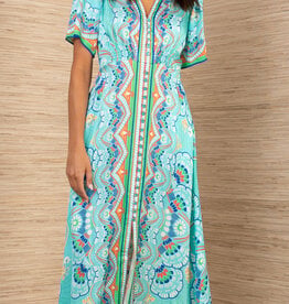 Hale Bob Maverick Maxi Dress Turquoise