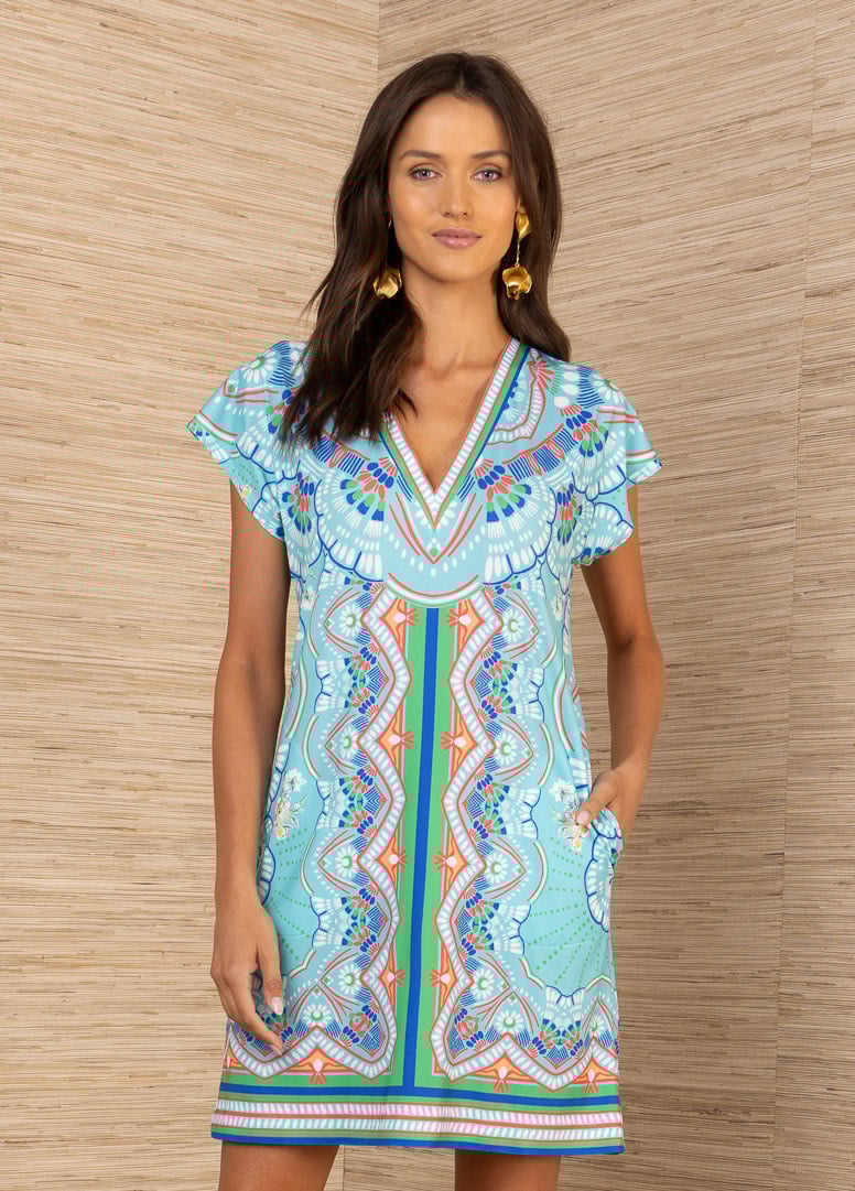 Hale Bob Betty Dress Turquoise