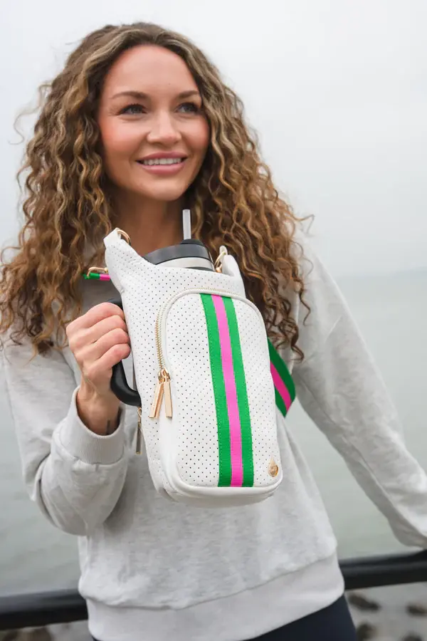 Wanderfull HyrdoBag Handle White Pink/Green Strap