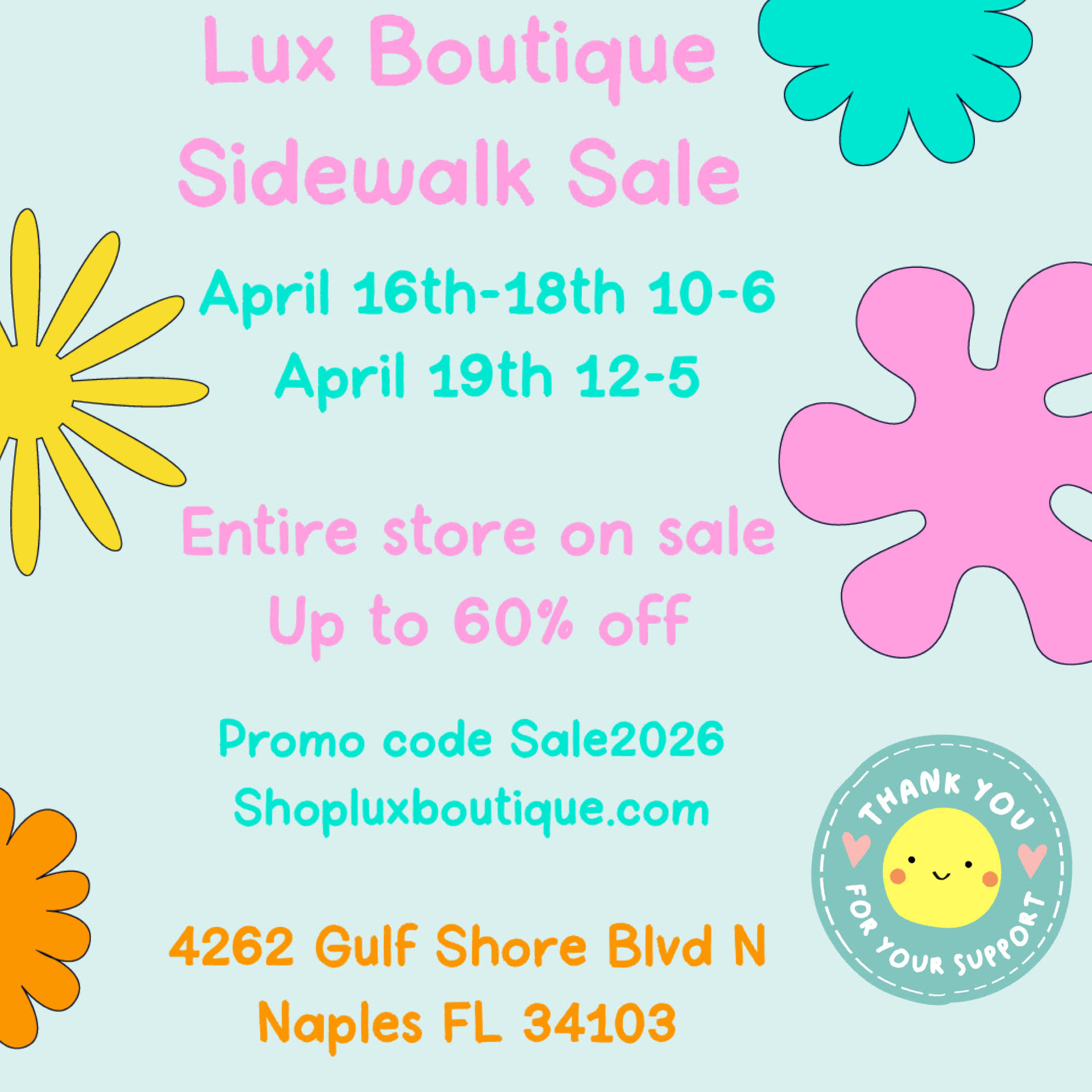 Lux Boutique Announces Exclusive Sidewalk Sale April 16–19 Featuring Up to 60% Off Storewide Savings