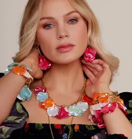 Zenzii Iridescent Petal Cluster Necklace