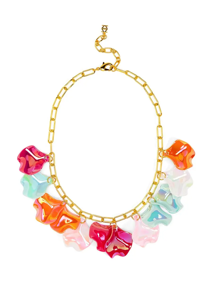 Zenzii Iridescent Petal Cluster Necklace