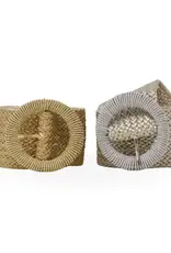 German Fuentes One Size Circle Buckle Raffia Belt