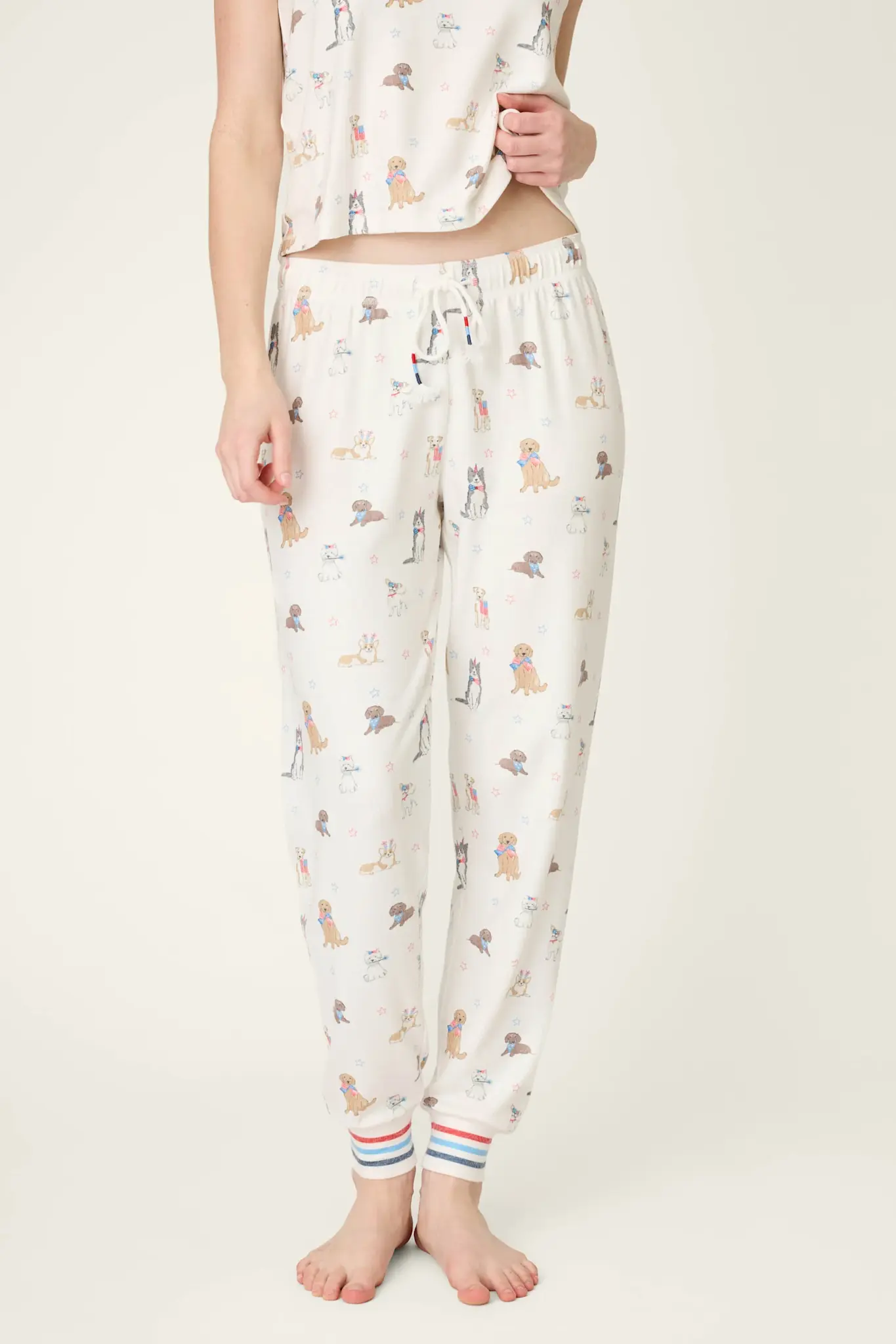 PJ Salvage Red, White, & Woof Pup Joggers