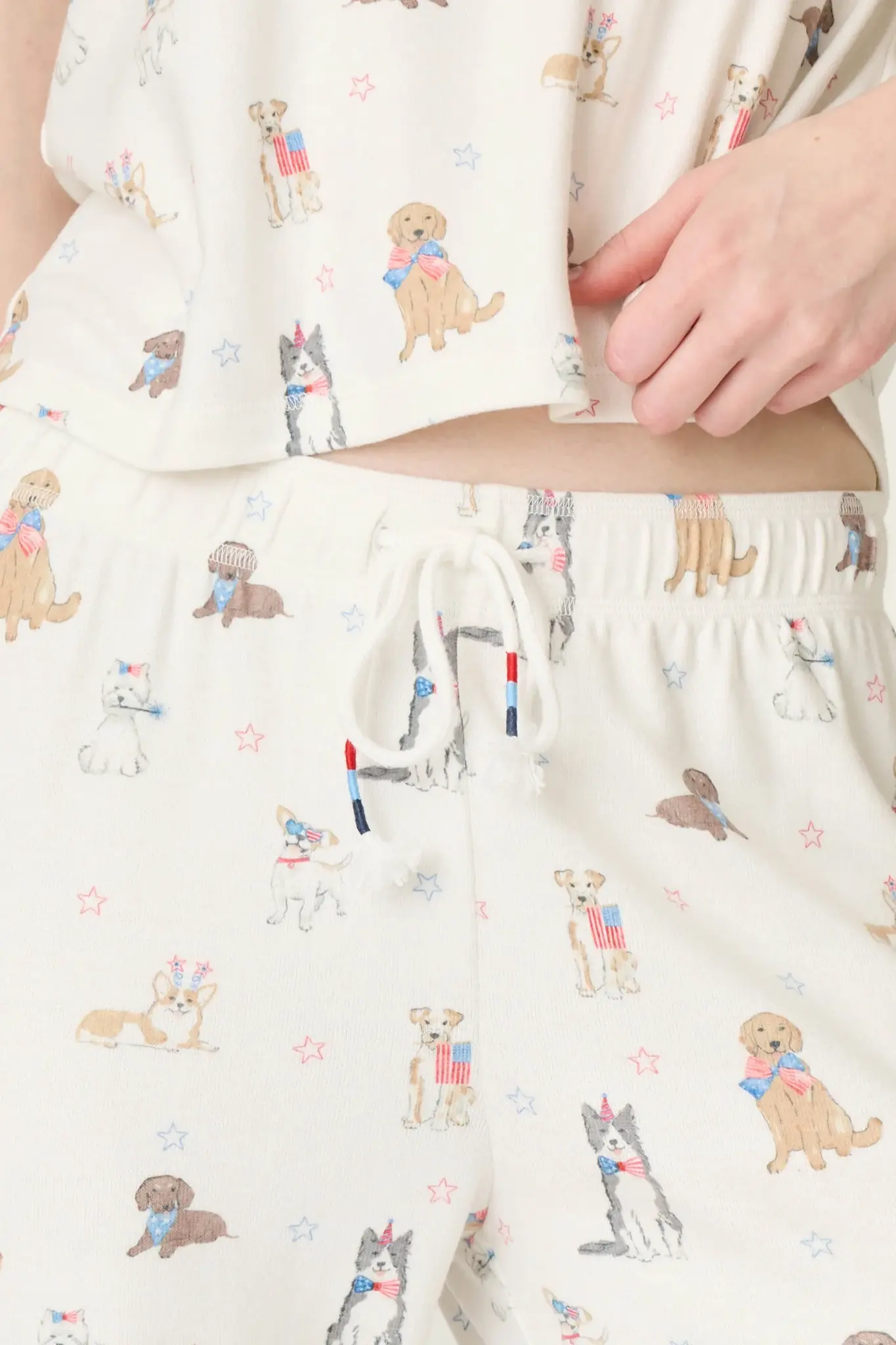PJ Salvage Red, White, & Woof Pup Joggers