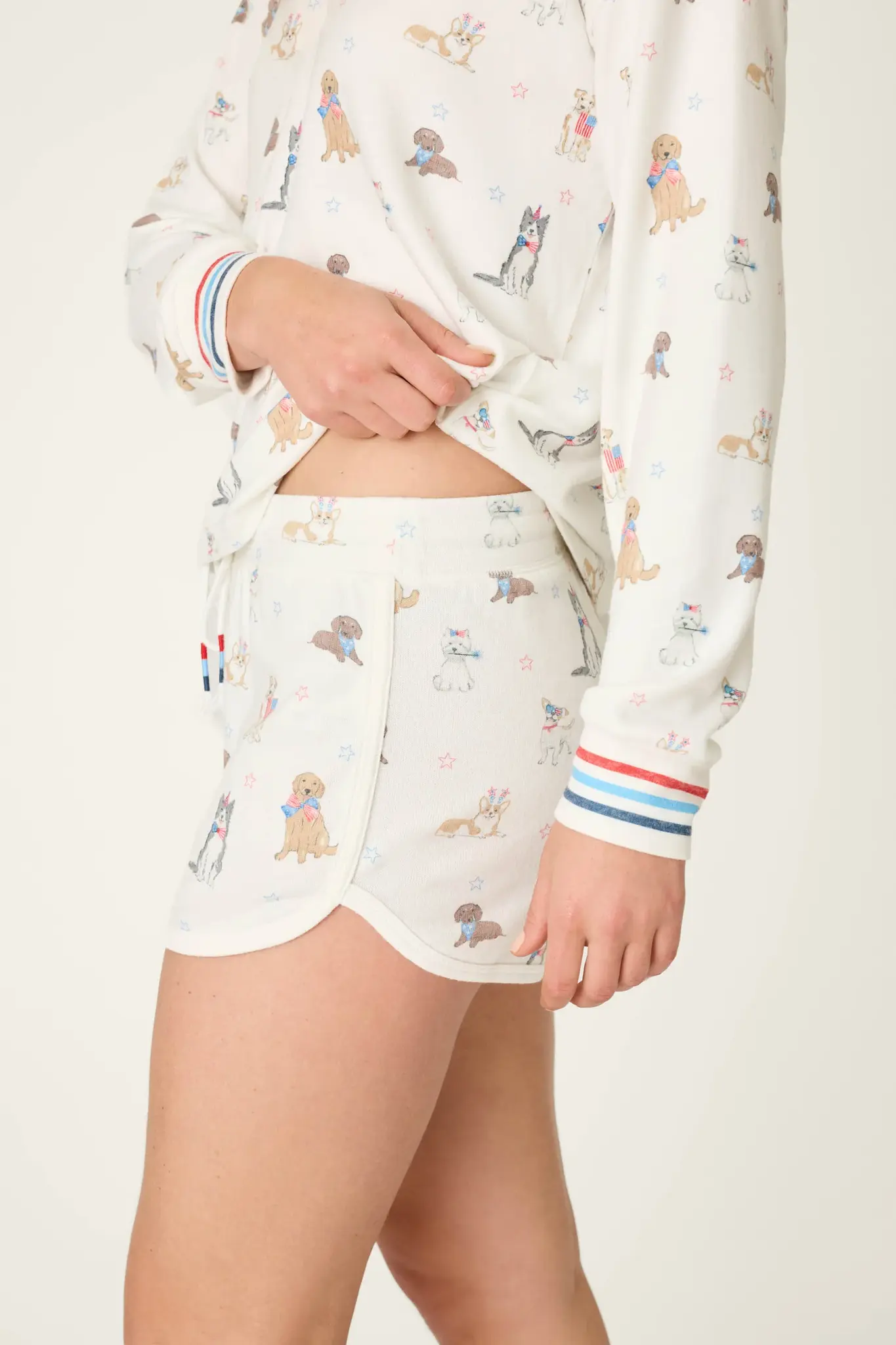 PJ Salvage Red, White, & Woof Pup Shorts