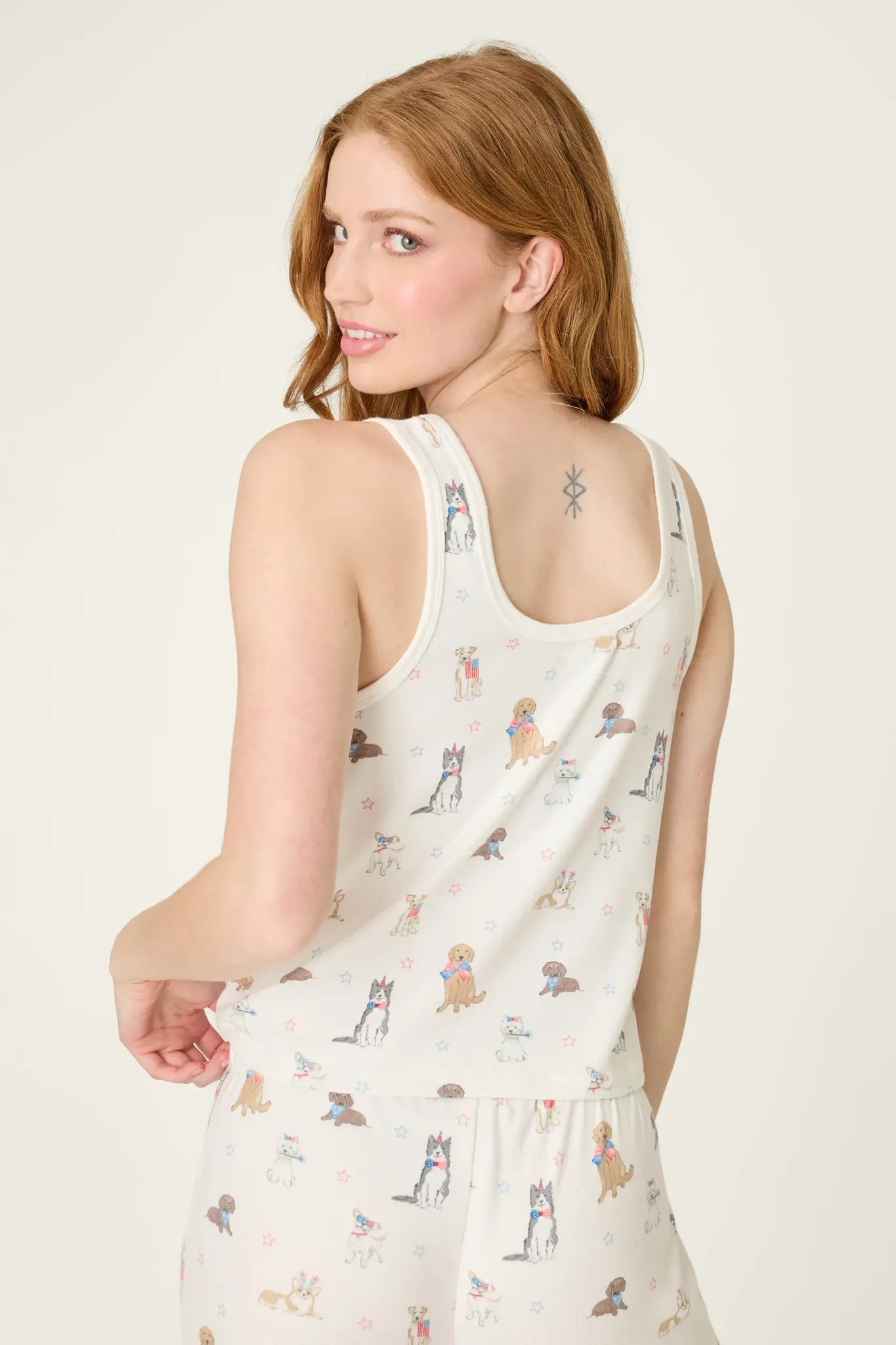 PJ Salvage Red, White, & Woof Pup Tank Top