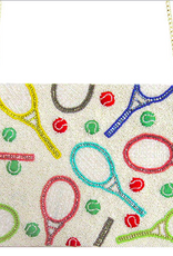 Tennis Racket Beaded Clutch