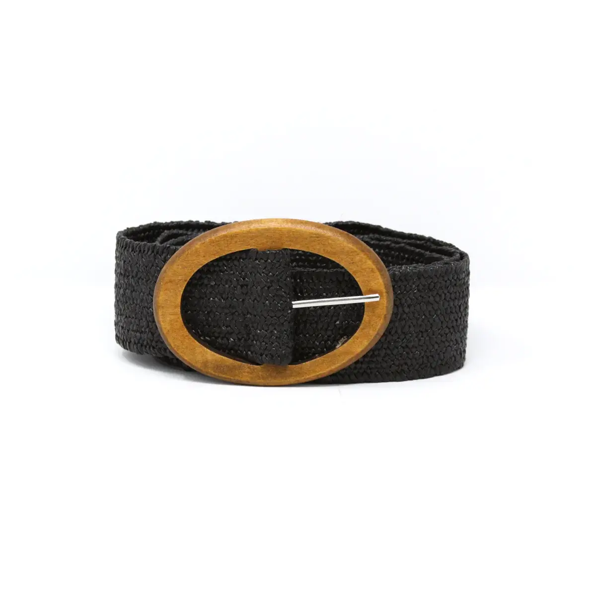 German Fuentes Stretch Belt w/ Wood Buckle