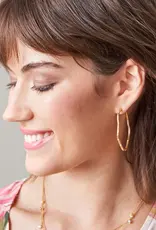 Spartina Sand Bar Wave Hoop Earrings White Opal